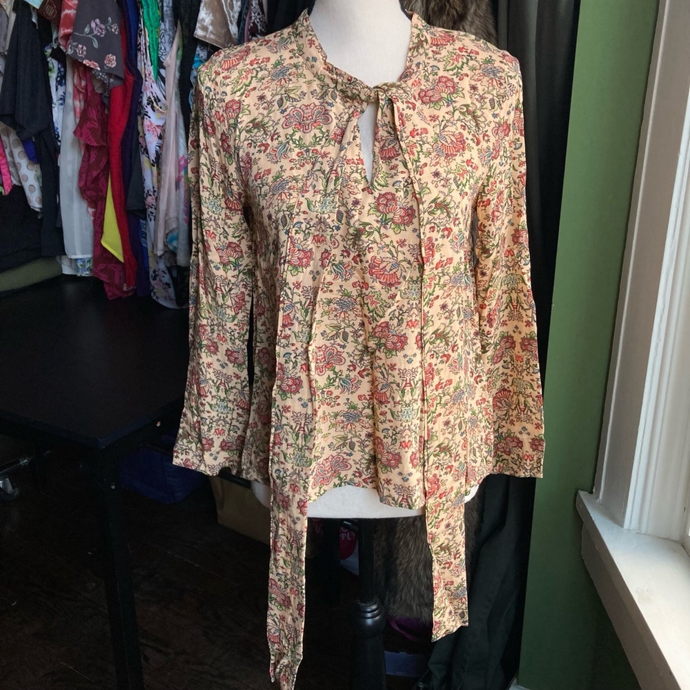 Women's Compañia Fantastica floral Blouse, S, Beige Multicolor